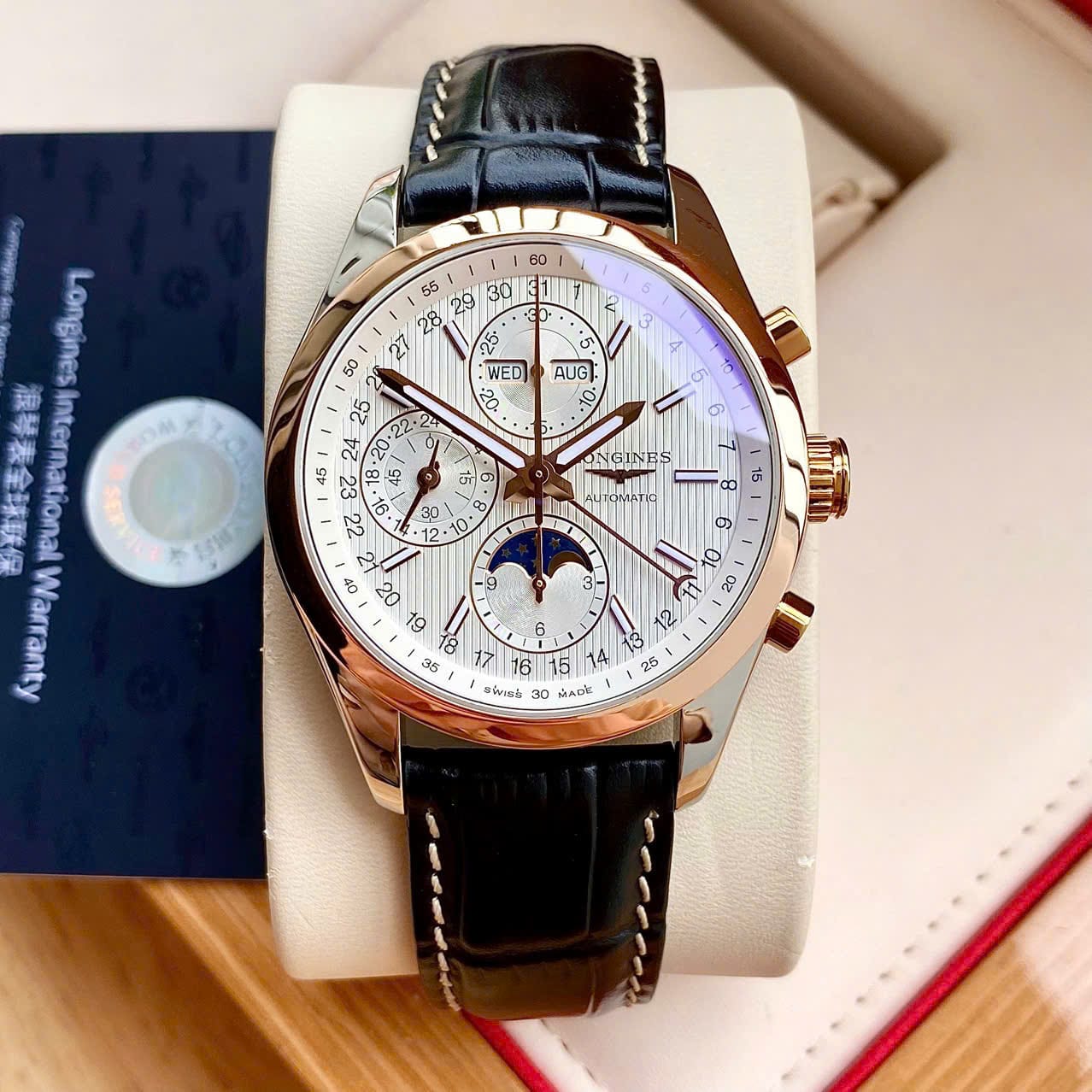 Longines Conquest Moonphase Chronograph Demi 18K L2.798.5.72.3